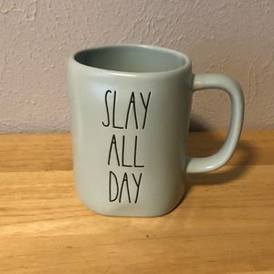 NWT Pale Mint Green Rae Dunn mug Slay All Day